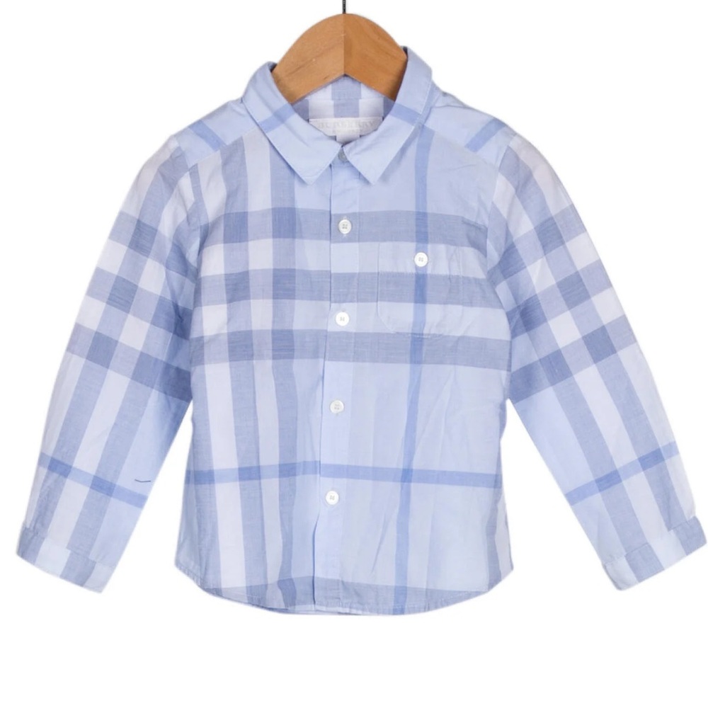 BURBERRY - BABY BOY BLUE SHIRT - SIZE 12m